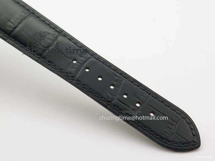 0404 Flexible De Ville MK 1:1 Best Edition SS White Dial On Black Leather Asian Seagull T1701 (Sec@6) 8244